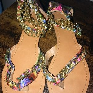 Bling Zip Back Sandals